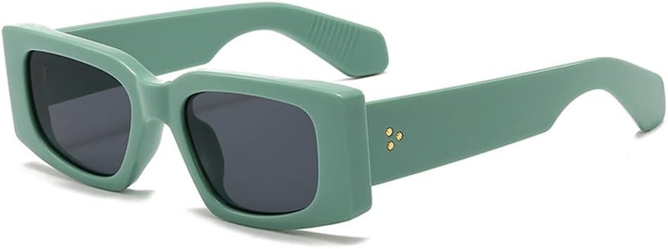 

Модные женские солнцезащитные очки в винтажном стиле с заклепками, мужские желто-синие очки с защитой от УФ-излучения UV400, трендовые панк-солнцезащитные очки HVTVTLA, Green Gray