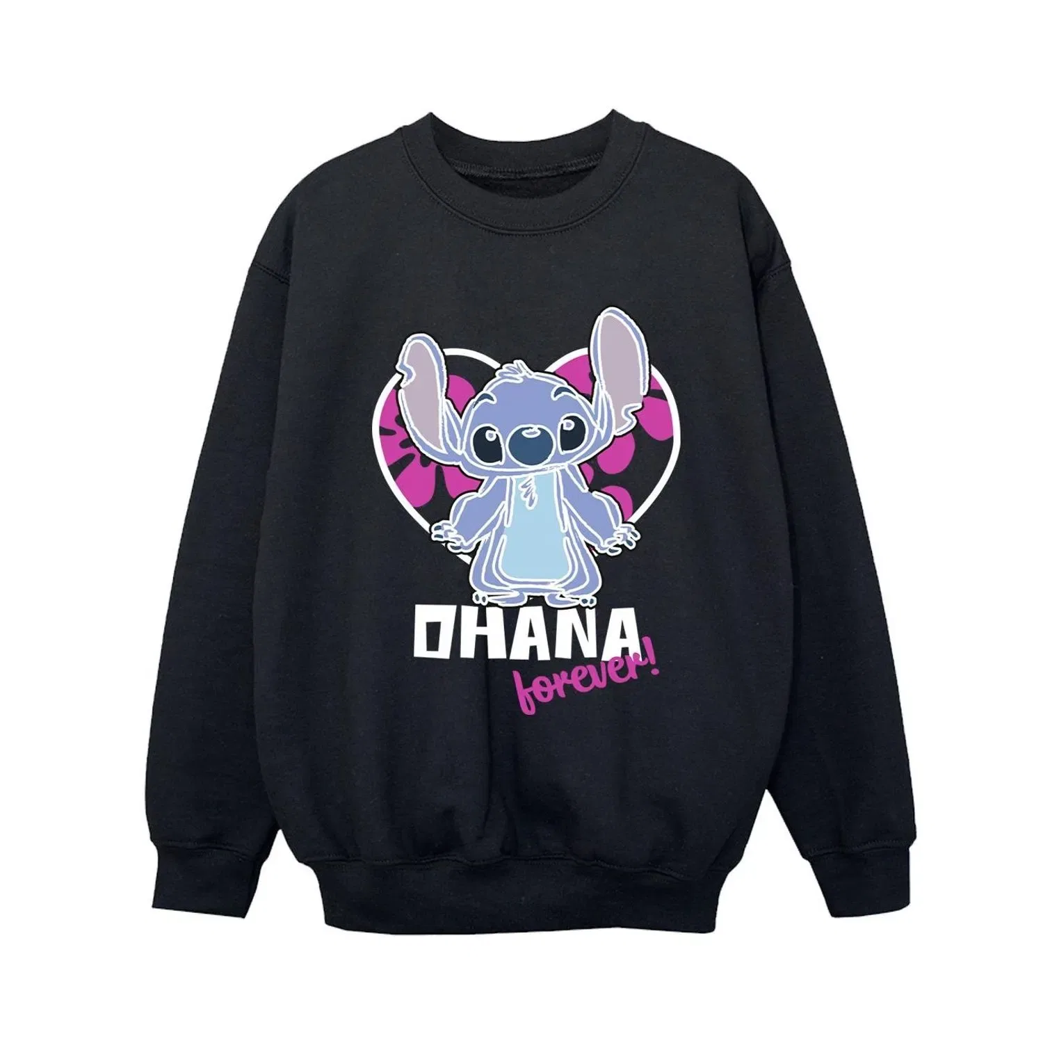 Свитшот детский с принтом Lilo and Stitch Disney, черный — фото 2