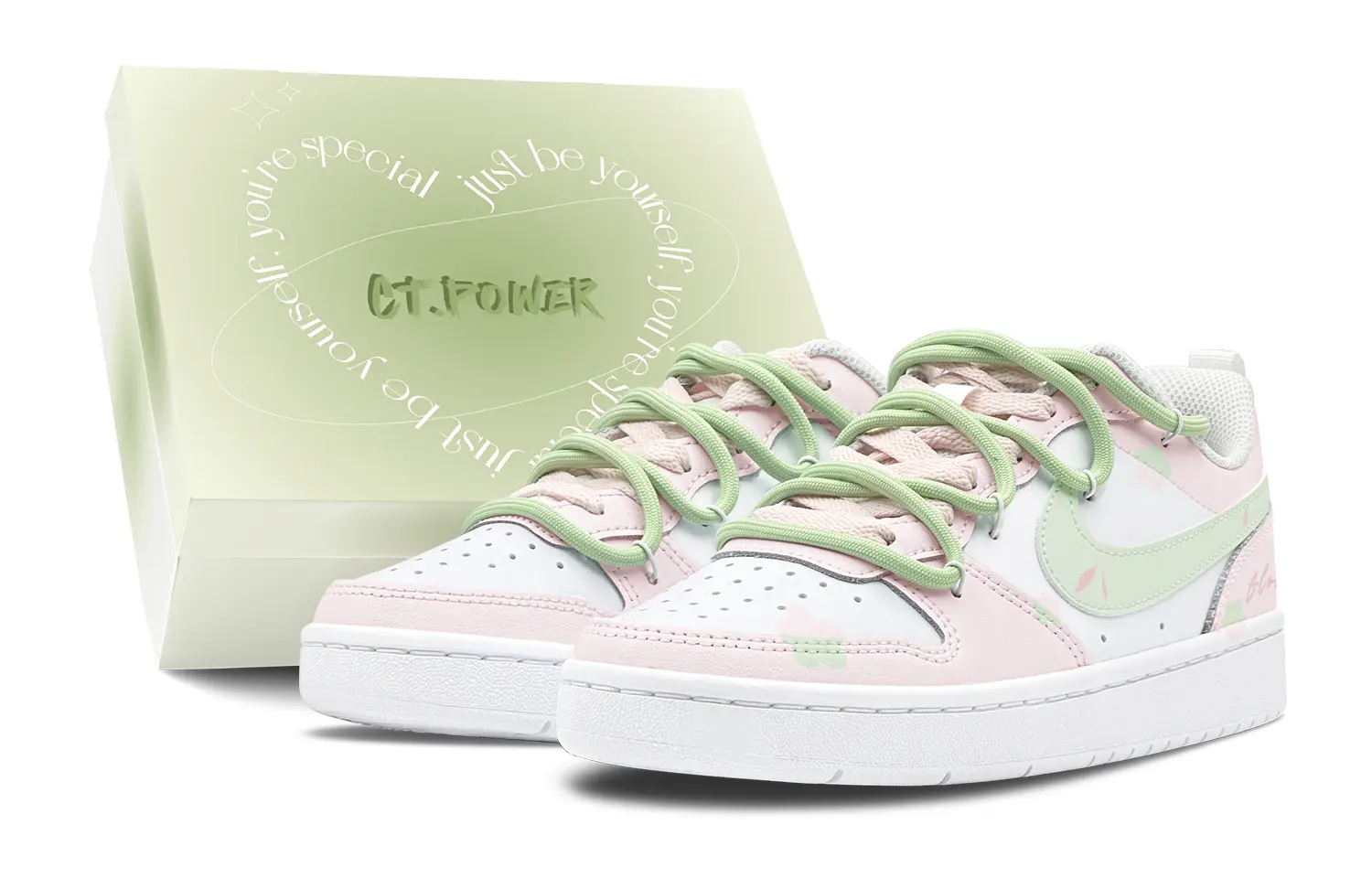 

Nike Детские кроссовки для скейтбординга Court Borough Low 2 с противоскользящей подошвой и износостойкими резиновыми вставками белого, розового, зеленого цветов для подростков.