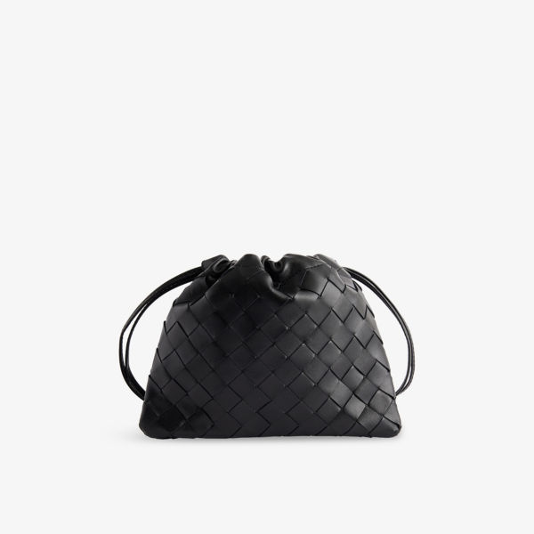

Мини-клатч из кожи с пыльником Bottega Veneta, черный