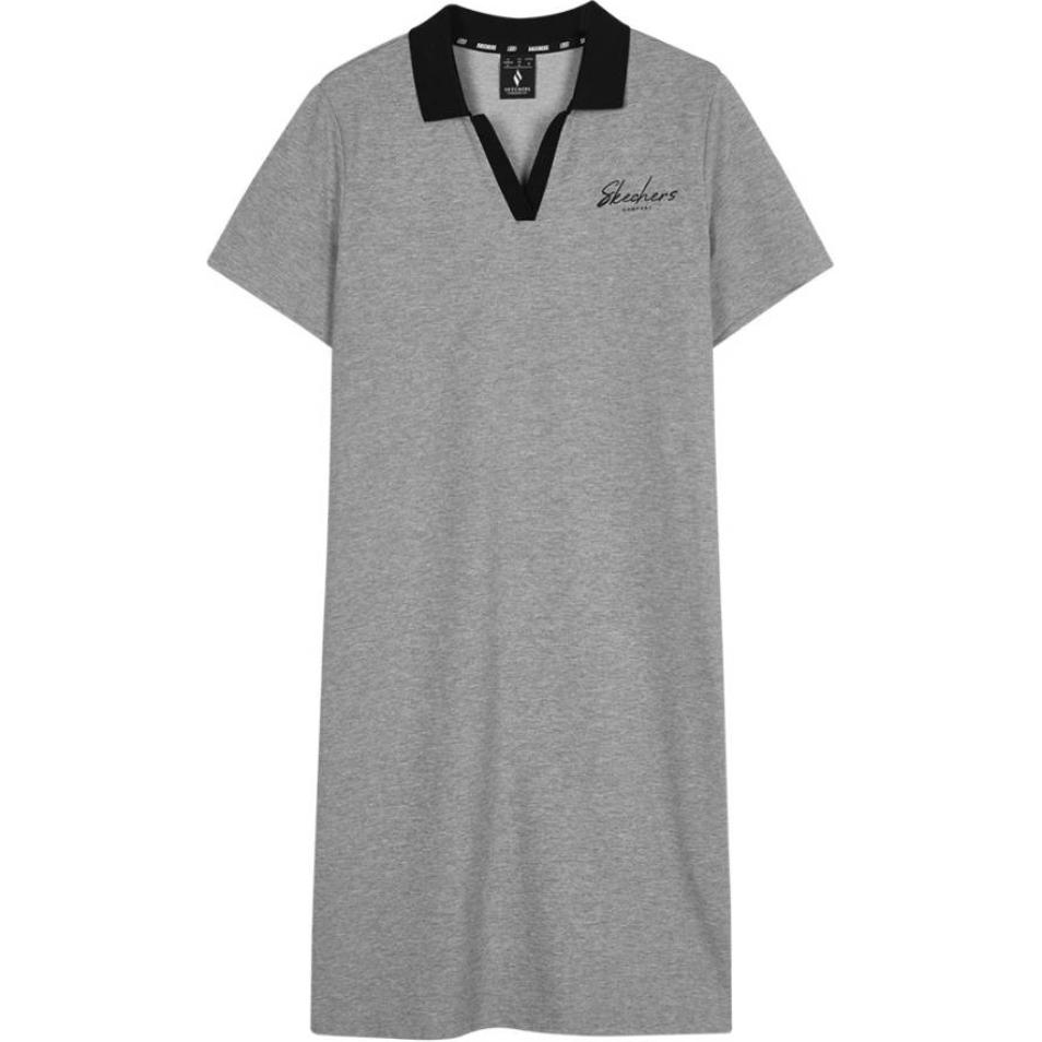 

Короткое платье с короткими рукавами Women's Medium Heather Gray Skechers, серый