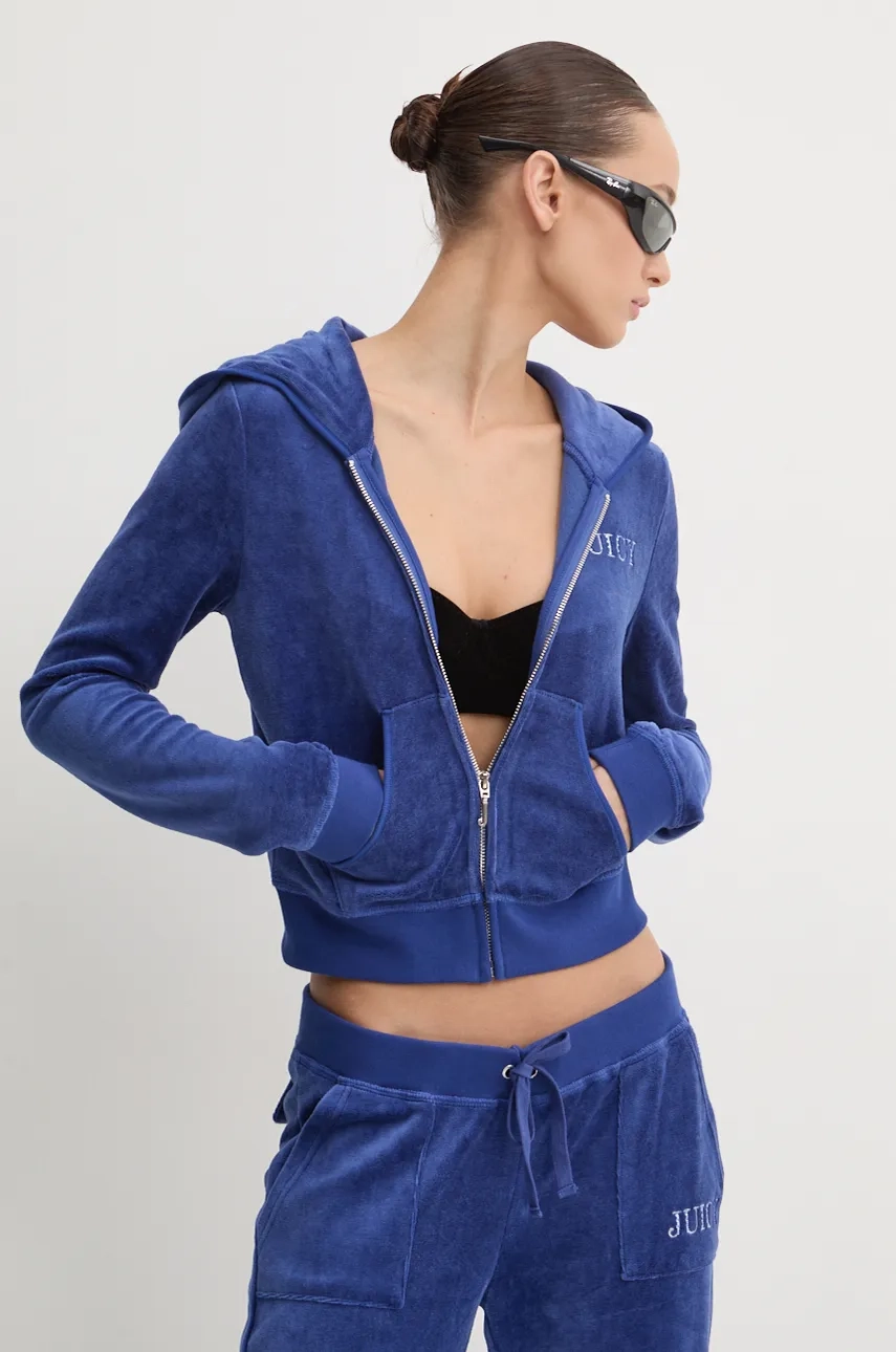 

HERITAGE CROWN ROBYN HOODIE бархатный свитшот Juicy Couture, синий