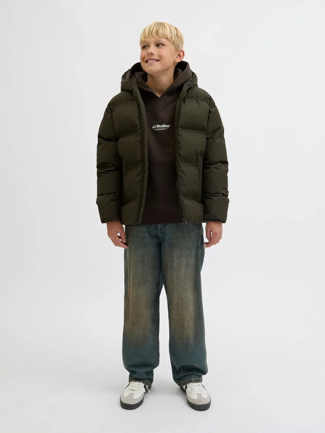 Стеганая куртка с капюшоном JACK & JONES Junior, розовый — фото 4