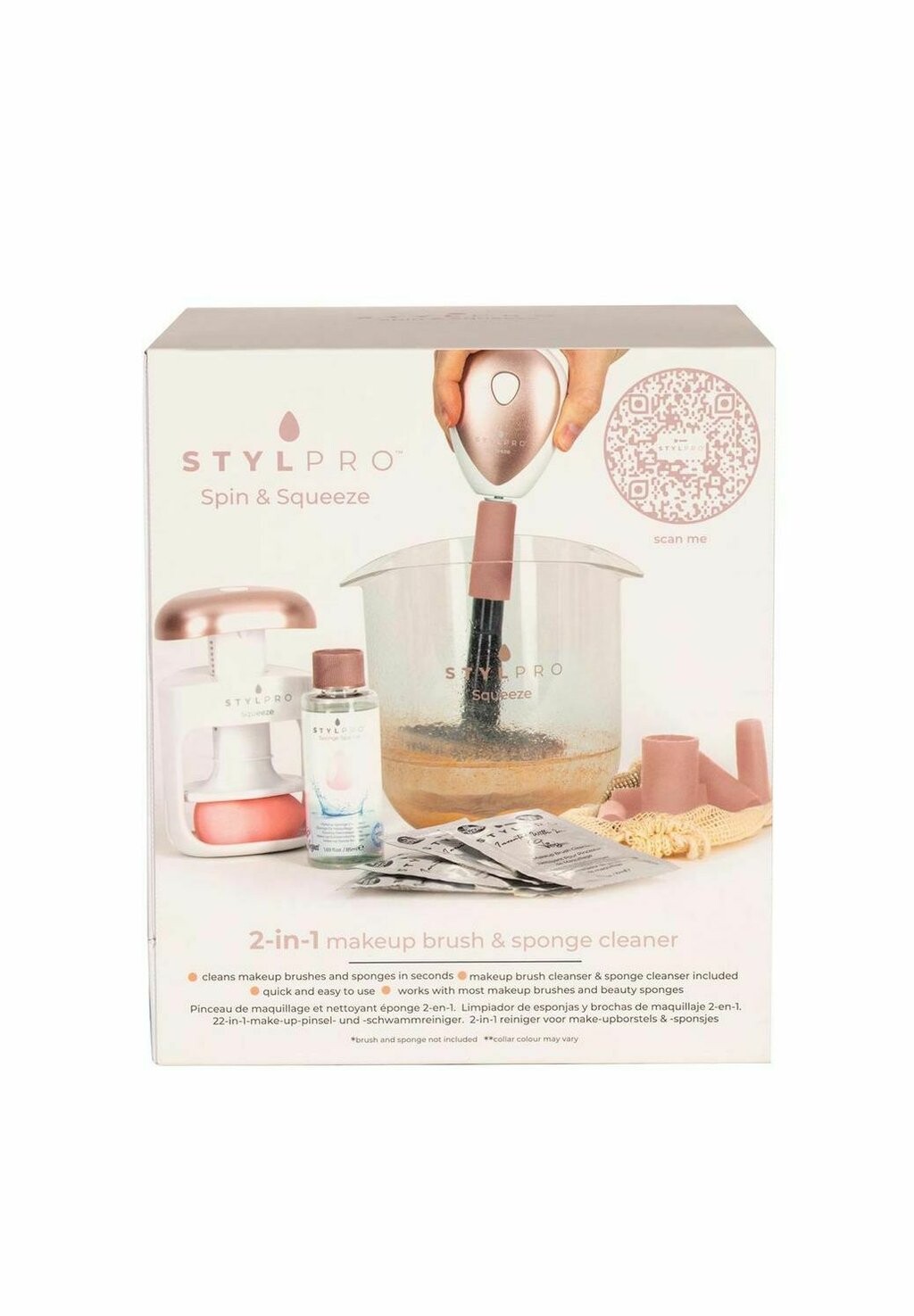 

Румяна SPIN & SQUEEZE MAKEUP BRUSH AND SPONGE CLEANER. Stylpro, цвет multicolor