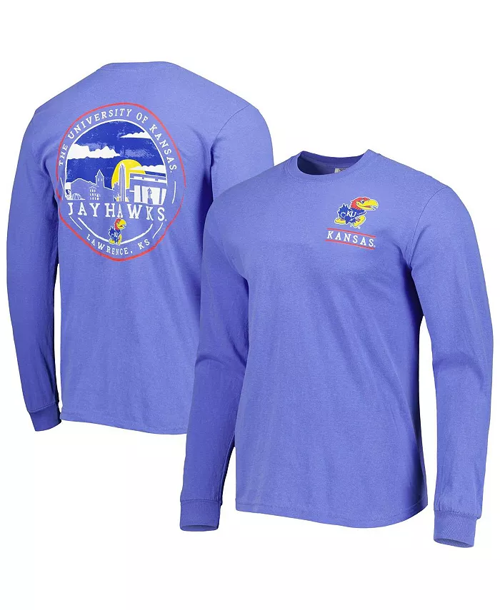 

Мужская футболка с длинным рукавом Royal Kansas Jayhawks Circle Campus Scene Image One