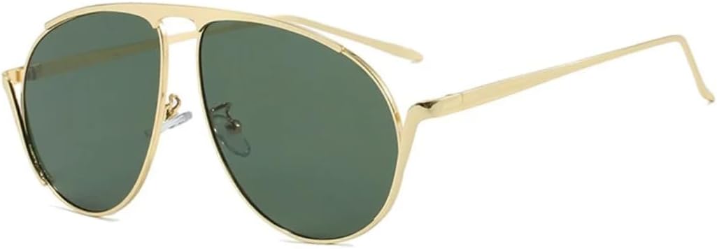 

Солнцезащитные очки для мужчин и женщин - защита UV400 - панк, овальная большая оправа, цветные линзы, для занятий спортом на открытом воздухе и вождения DSVIGF, Golden Green