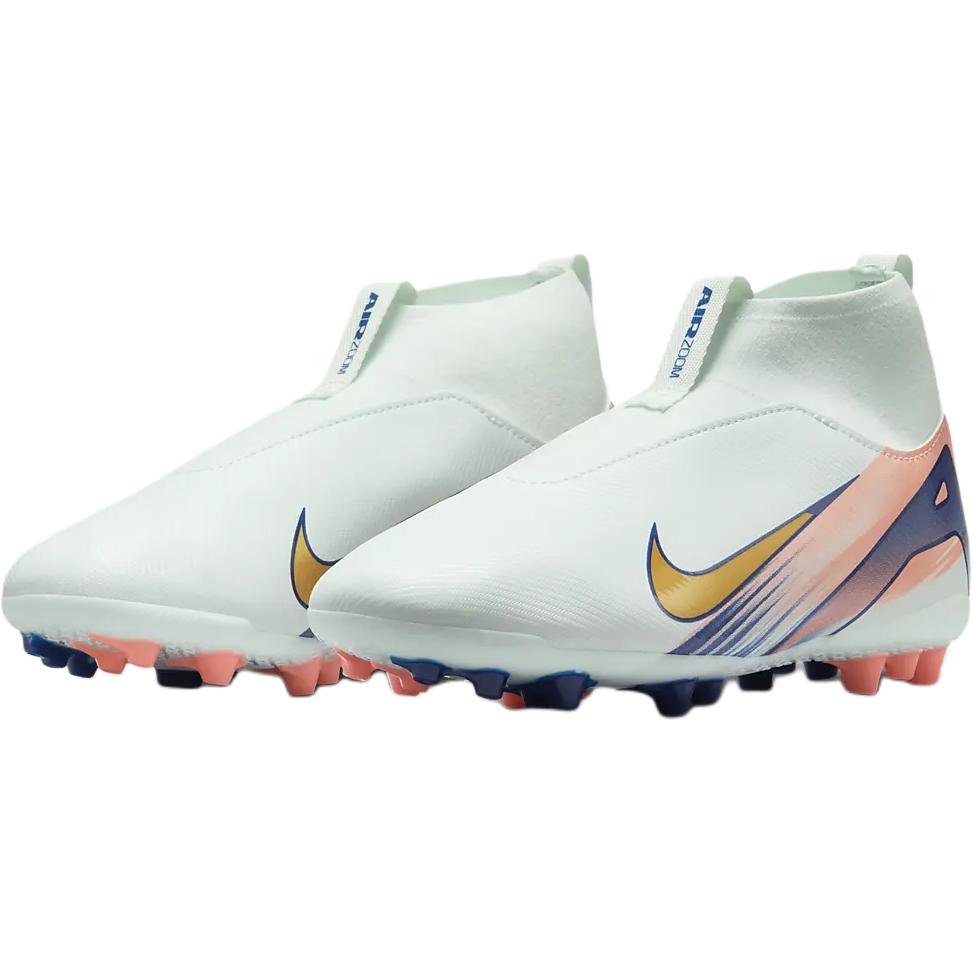 Детские футбольные бутсы Nike Mid-Top с защитой от ударов и амортизацией, белый/темно-красный — фото 3