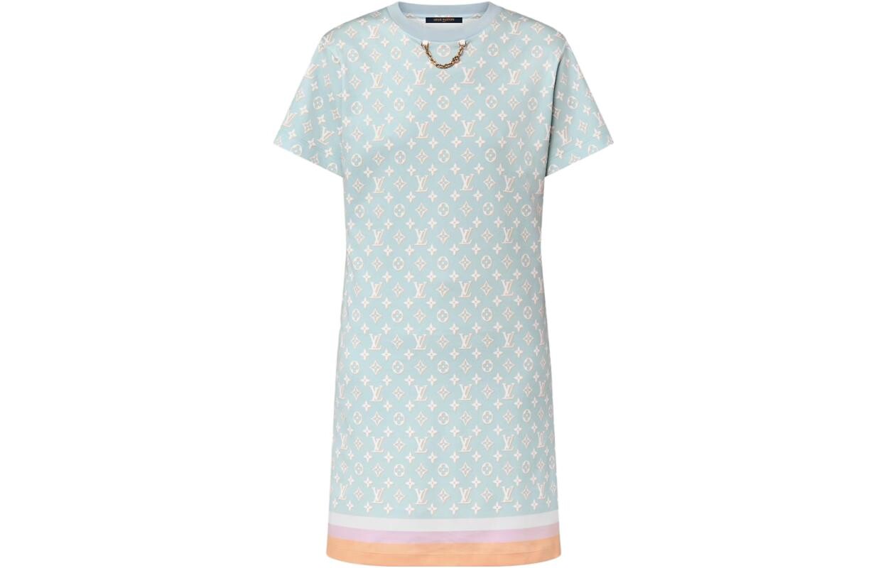 

LOUIS VUITTON Женское платье с короткими рукавами и шортами, цвет Blue