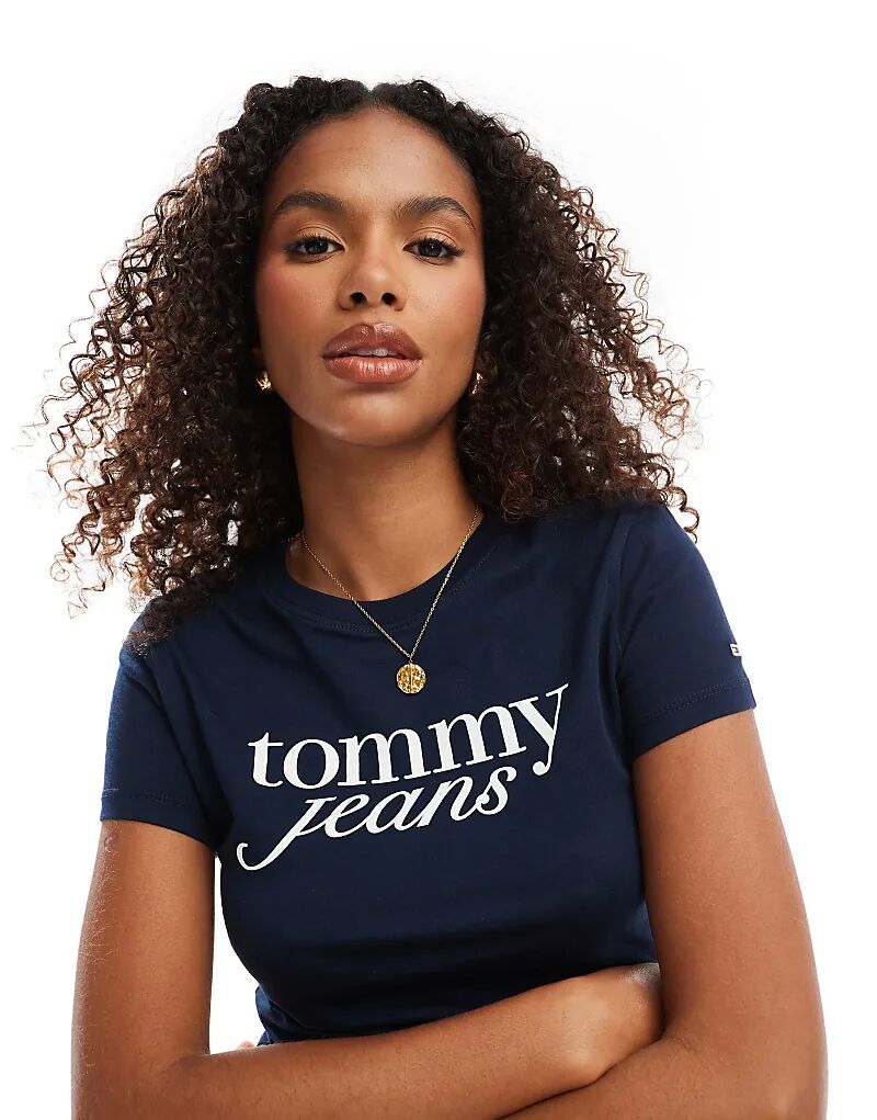 

Футболка детская с ретро-надписью в темно-синем и белом цвете Tommy Jeans