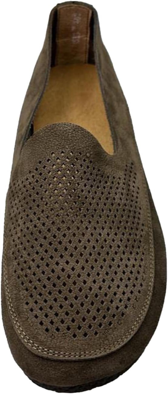 

Мужские мягкие прогулочные туфли из натуральной кожи, винтажные ручной работы слипоны, удобные обувь для вождения Abborora, хаки