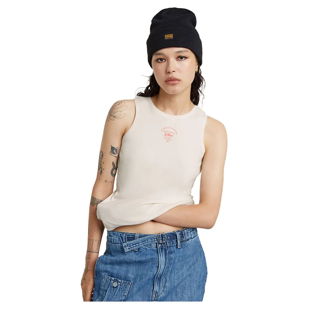 

Футболка G-Star Racerback Ribbed Slim Fit, бежевый