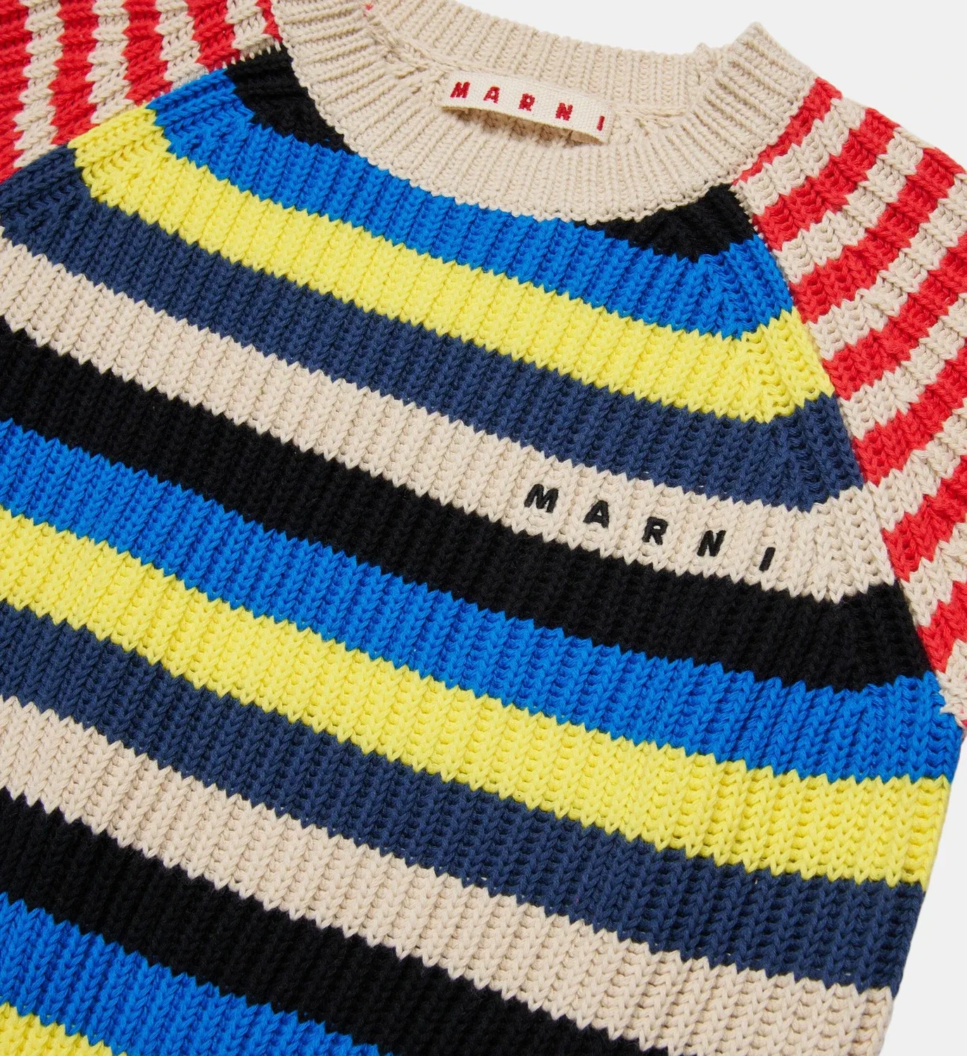 Свитер с круглым вырезом и логотипом Marni, мультиколор — фото 4