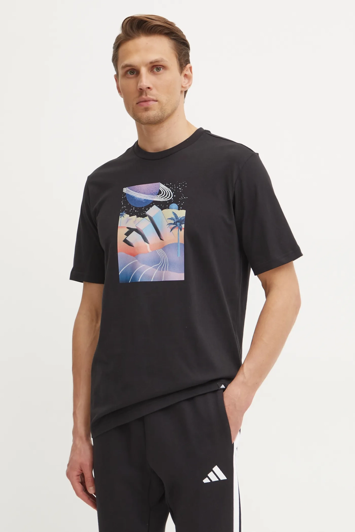 

Хлопковая футболка M ALL DAY I TEE adidas, черный