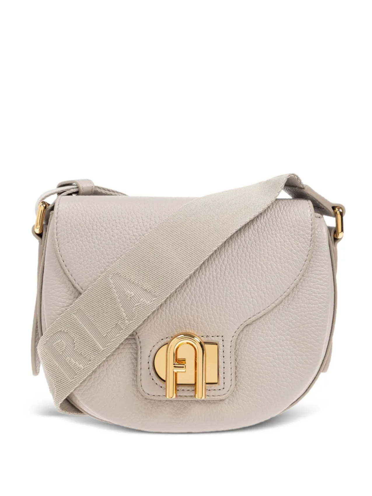 

Мини-сумка Furla Lotus с кожаным ремешком и логотипом, серый