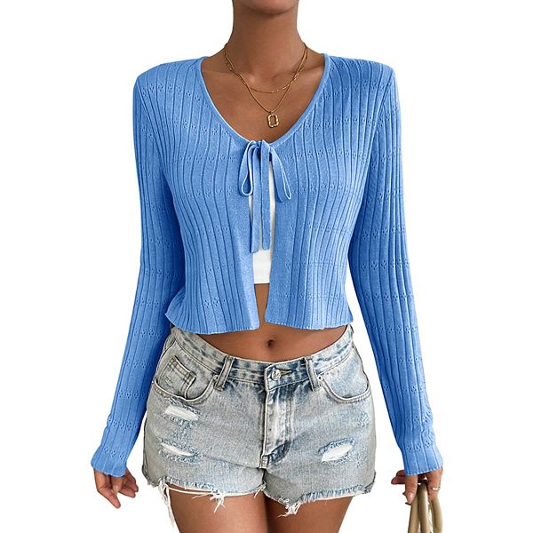 

Женский длинный кардиган с завязками Seoria, Bright Blue