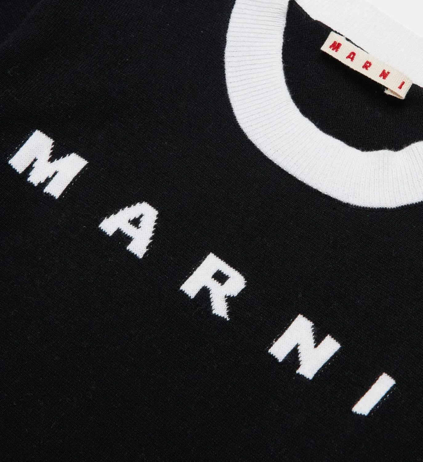 Пуловер с круглым вырезом и логотипом Marni, черный — фото 3