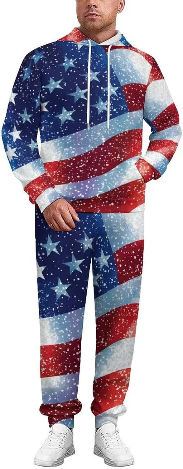 Спортивный костюм с флагом США, 2 предмета, худи и брюки, Style