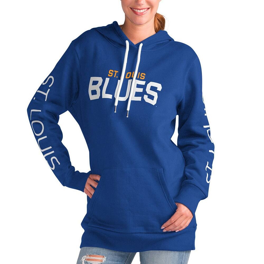 

Женский пуловер с капюшоном G-III 4Her by Carl Banks синий St. Louis Blues Overtime, цвет Blu Blue
