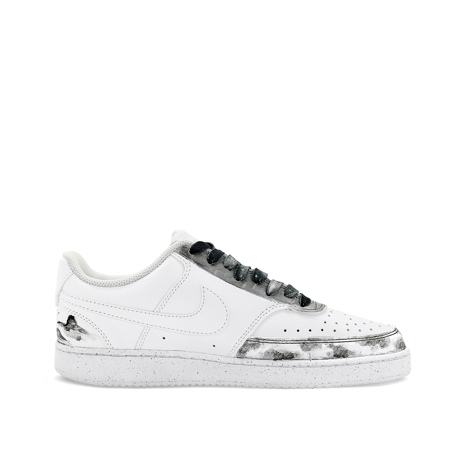 Nike Кроссовки для скейтбординга Court Vision 1 Cloud Ink And Serenity с устойчивым к истиранию верхом, унисекс, черные — фото 4
