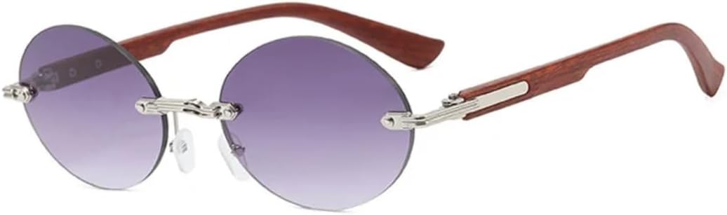 

Роскошные ретро-солнцезащитные очки без оправы с защитой от УФ-излучения, металлические, модные, для мужчин и женщин, для путешествий и активного отдыха VRTRFFTR, Silver-gray