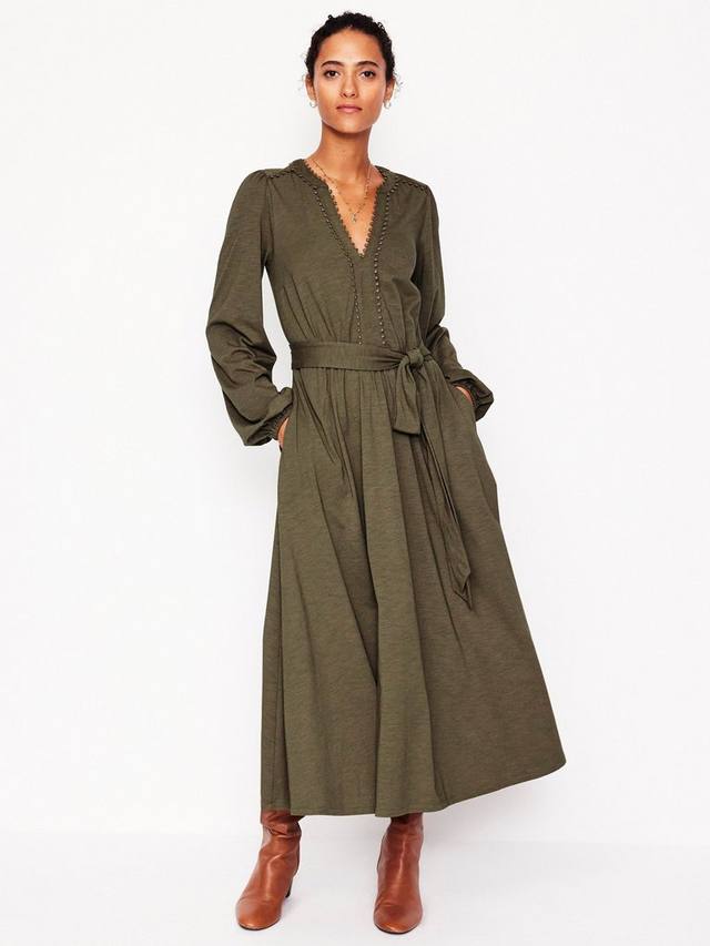 

Трикотажное платье с рукавами-блузонами Boden, цвет Classic Khaki