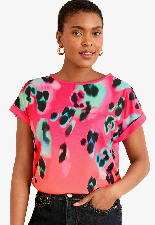 

Футболка с принтом Love & Roses, Pink Animal Ombre, Розовый, Футболка с принтом Love & Roses, Pink Animal Ombre