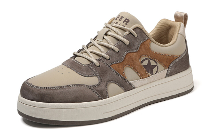 Кроссовки JEEP SPIRIT Skateboarding Shoes Men Low-top Beige, цвет Natural Deer — фото 3