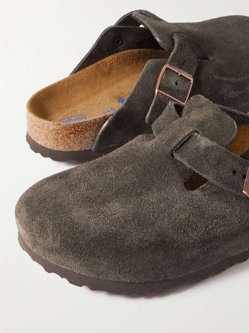 Бостонские замшевые сабо Birkenstock, коричневый — фото 4