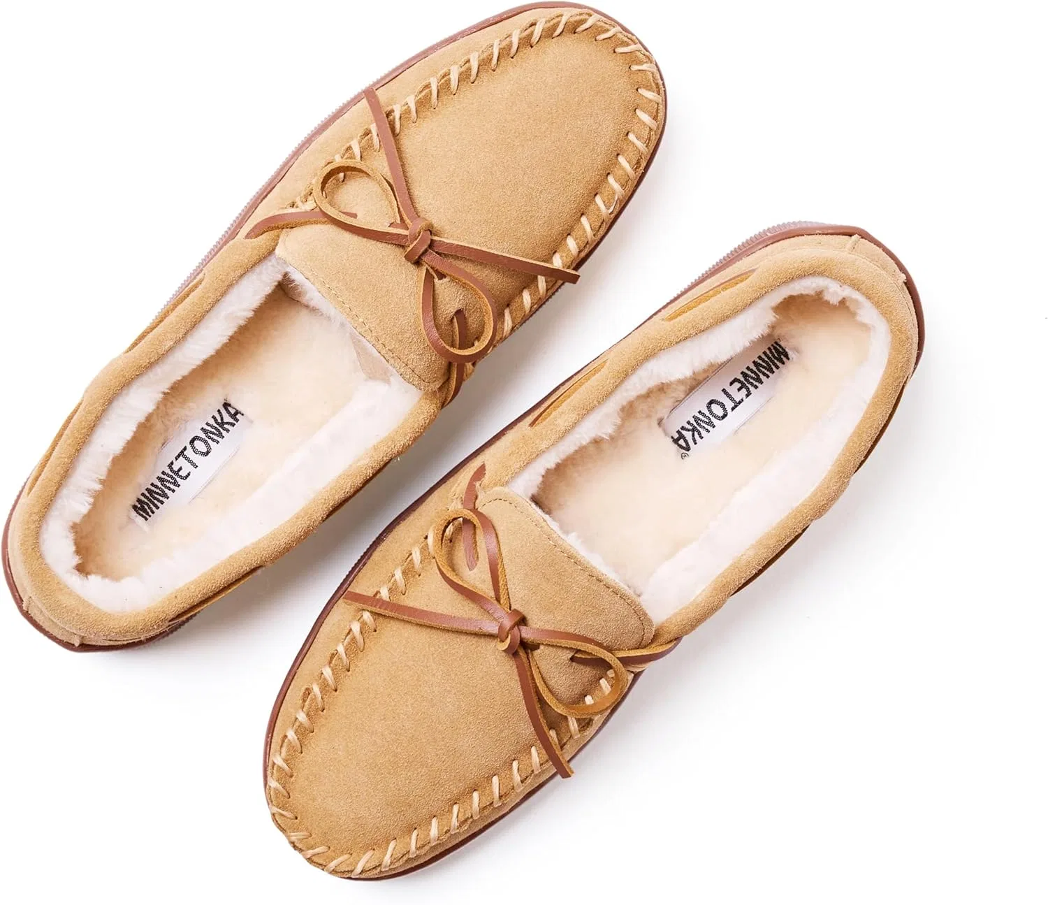 Мокасины с ворсовой подкладкой Minnetonka, замша тауп — фото 3
