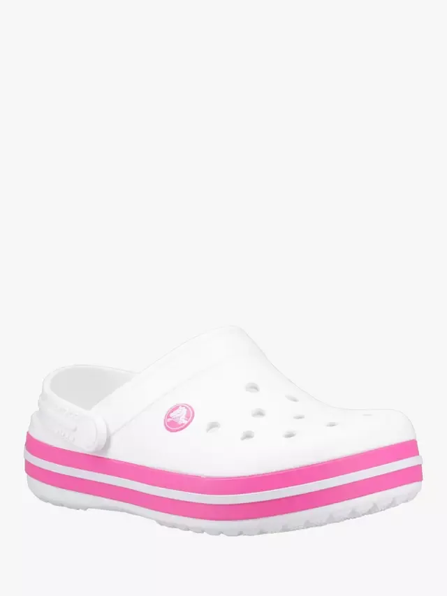 Детские сабо Crocband, бело-розовые Crush Crocs — фото 2