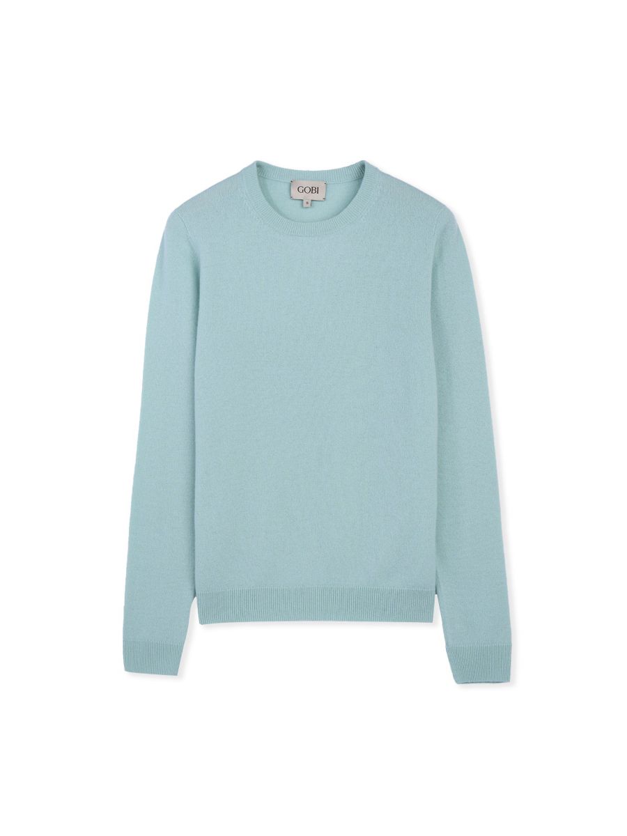 

Женский базовый кашемировый свитер с круглым вырезом Gobi Cashmere, Green-celadon