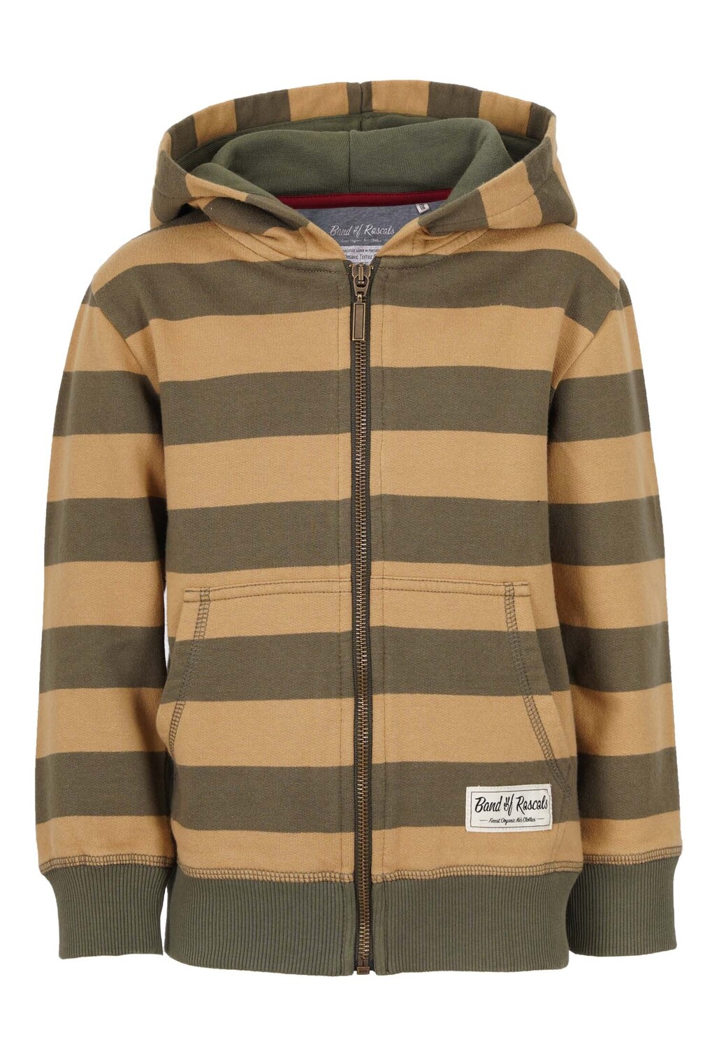 

Толстовка Band of Rascals Kapuzenpullover Striped Zip, цвет olive caramel