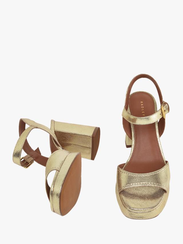 Кожаные босоножки freda lane на платформе и каблуке Radley, золотой — фото 3