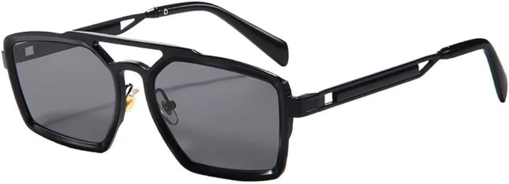 

Металлические солнцезащитные очки в стиле ретро с двойным острием для женщин и мужчин, для использования на открытом воздухе, под солнцем, для вождения, езды на велосипеде, с защитой от УФ-излучения UV400 TVTBBVV, Black