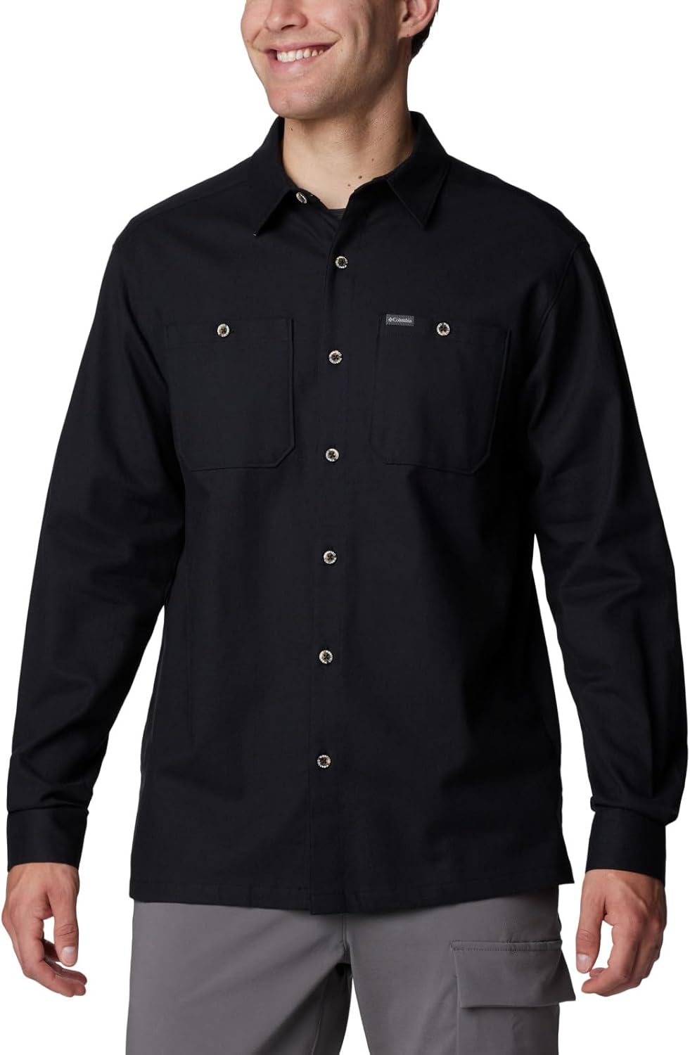 

Columbia мужская рубашка Pitchstone Woven с длинным рукавом, Black/City Grey