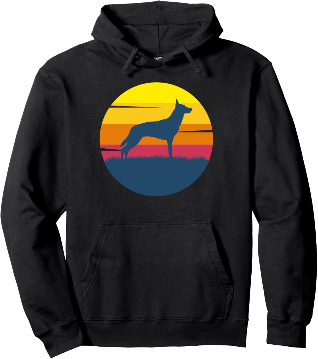 

Худи в стиле ретро с изображением бельгийской овчарки малинуа 99 Gifts Belgian Malinois Shop, черный