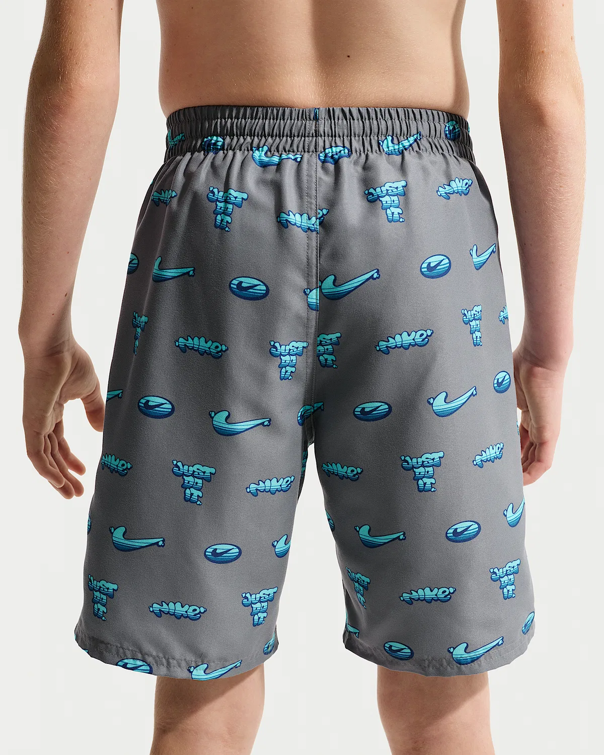 Детские (мальчиковые) плавки Nike Swim Breaker 7" с боксерской подкладкой, Bleached Turquoise — фото 3