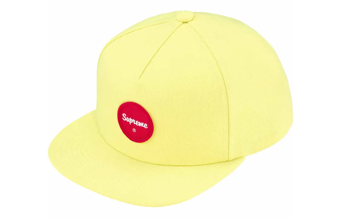 

Хлопковая бейсболка унисекс светло-желтая Supreme
