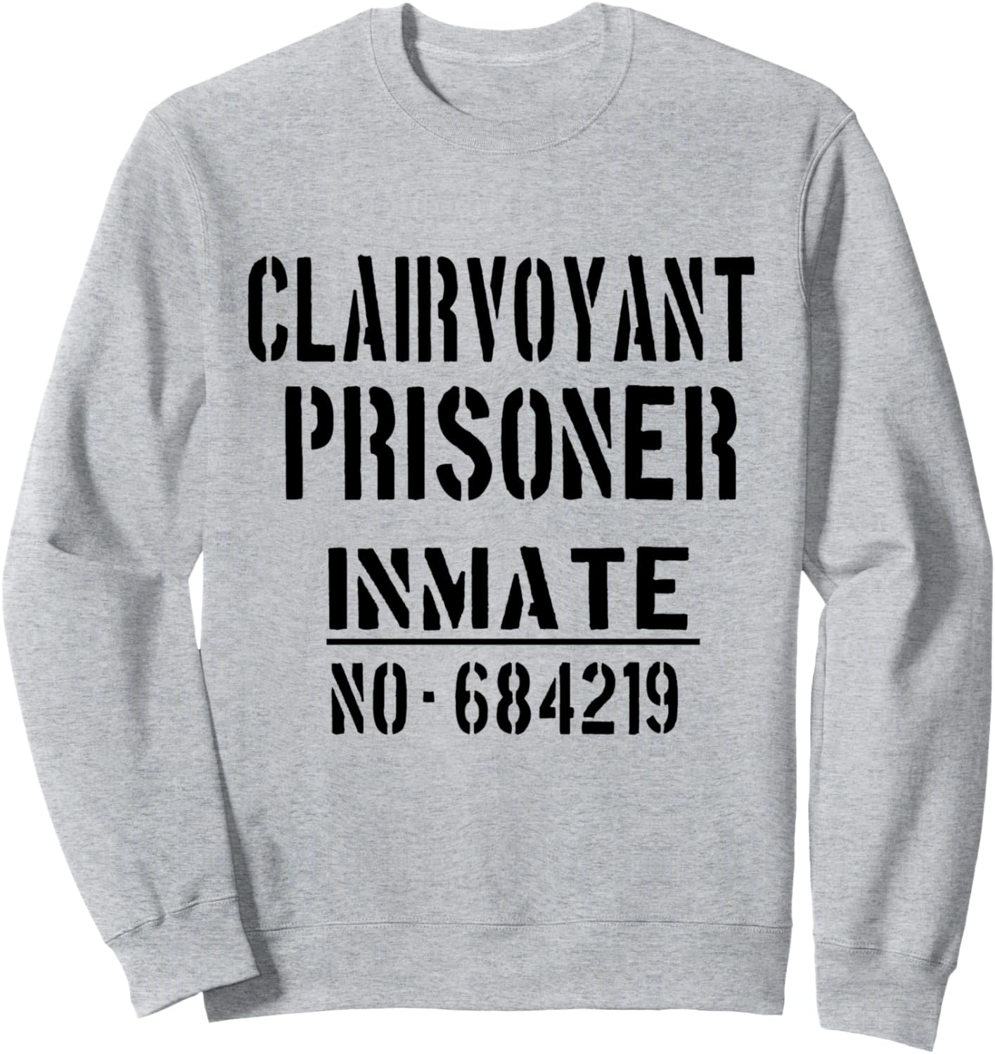 

Толстовка с рисунком заключенного и надписью «Ясновидение / Ленивый костюм на Хэллоуин» Clairvoyant / Prisoner Jail Inmate Halloween, серый
