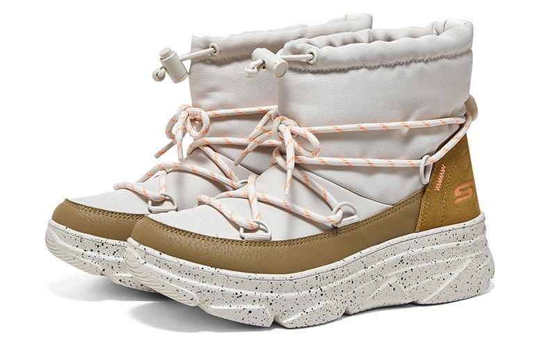 Женские сапоги Skechers Bobs на толстой подошве, коричневый/белый — фото 4