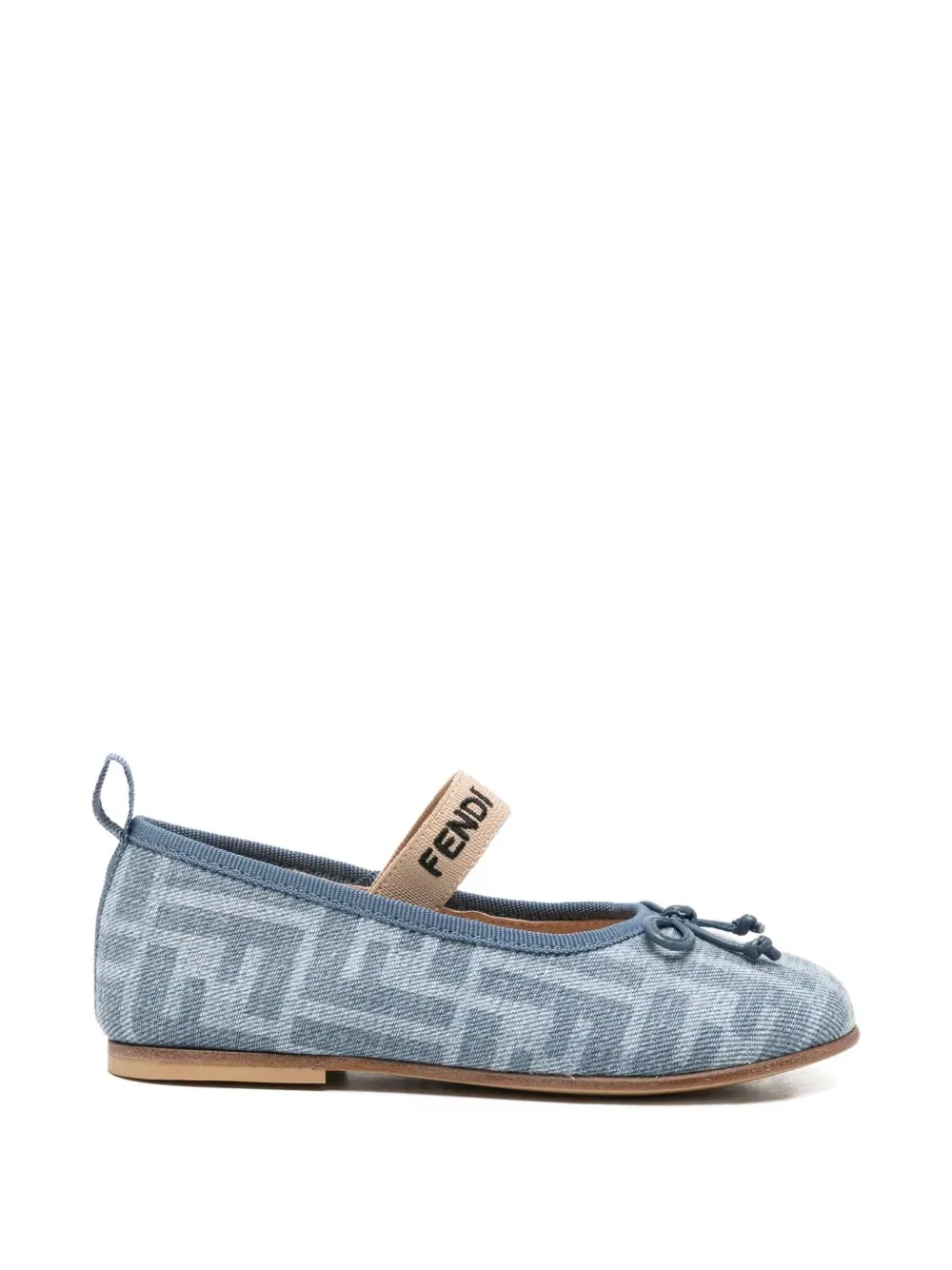 Балетки с логотипом FF Fendi Kids, синий