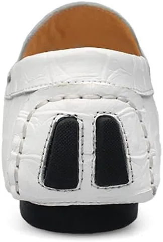 

Мужские мокасины из натуральной кожи, модные слипоны, повседневная обувь, удобные дышащие мужские туфли для вождения Abborora, белый