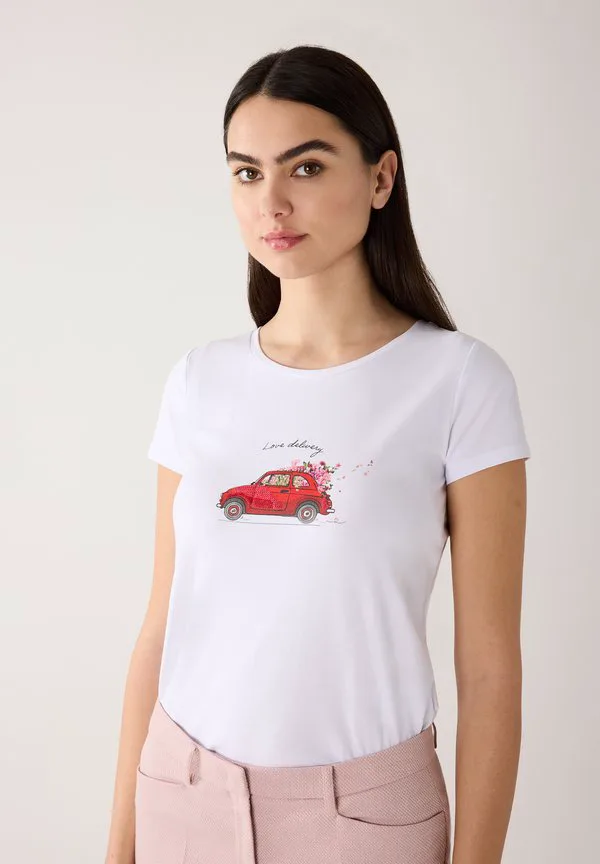 

Футболка с принтом спереди и пайетками More & More, White, Белый, Футболка с принтом спереди и пайетками More & More, White