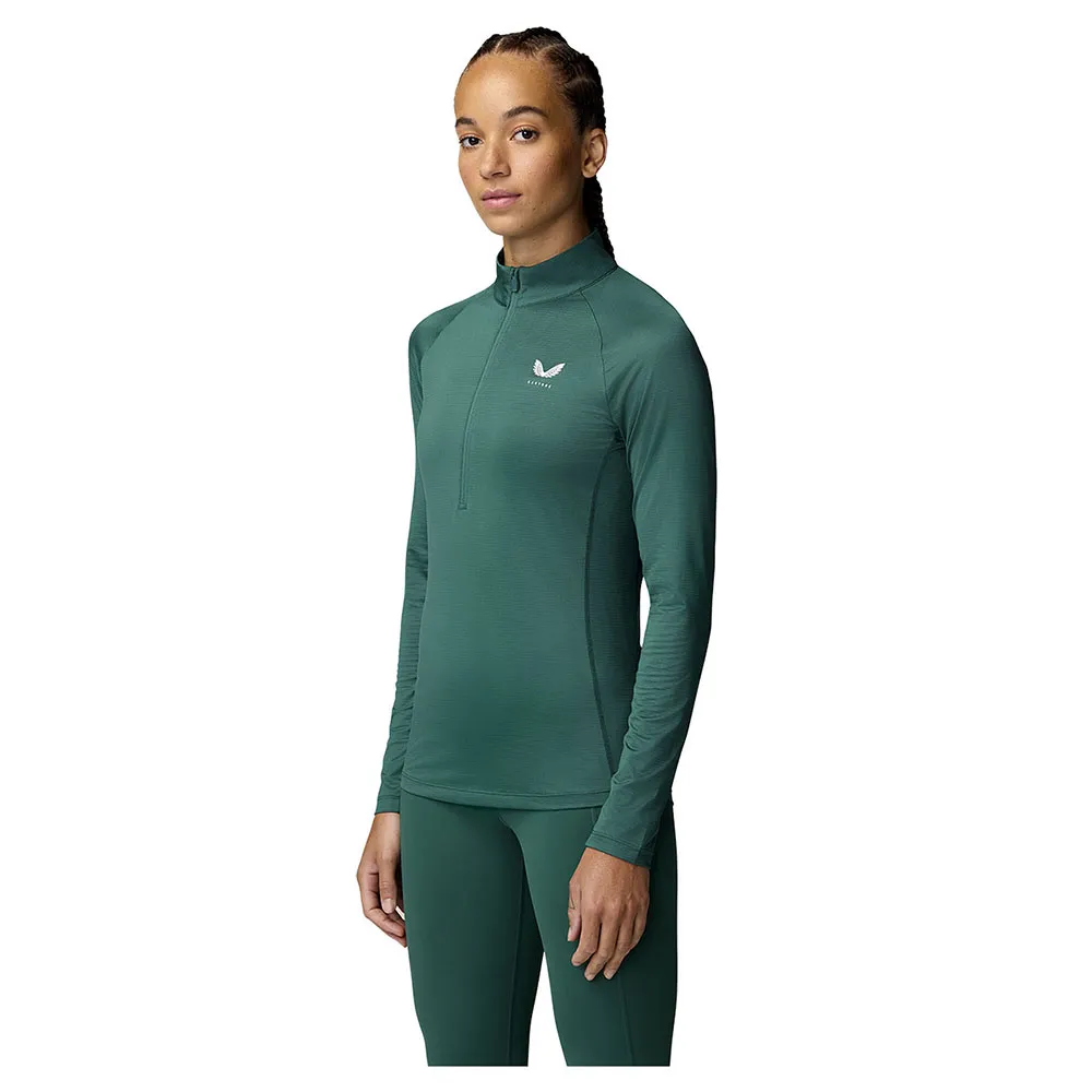 

Лонгслив Castore CFE41039 half zip, зеленый
