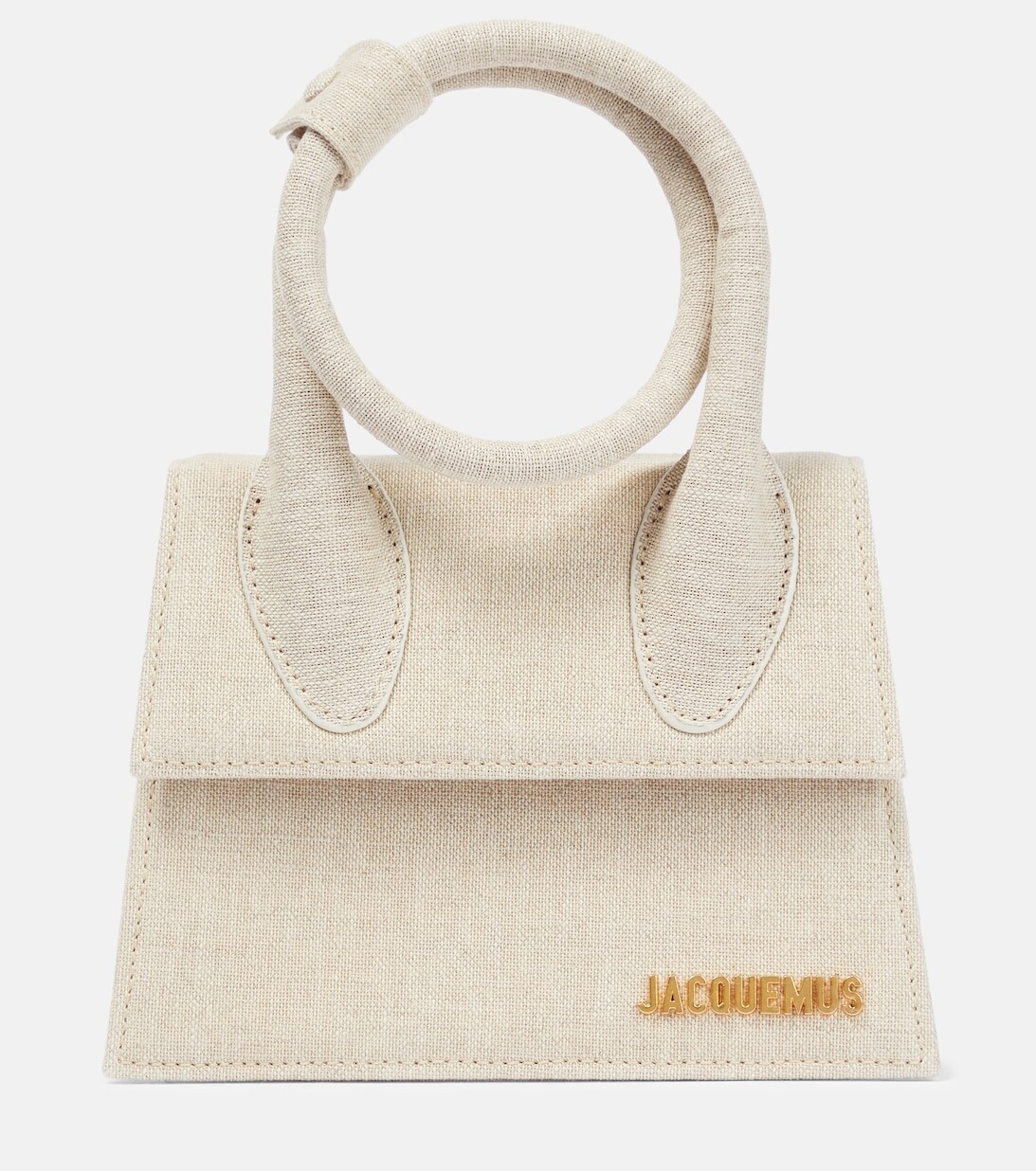 

Сумка на плечо Le Chiquito Noeud из хлопкового холста Jacquemus, бежевый