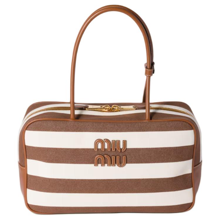 

Бью Хлопок с Полиэстером Женская Сумка коричневый и Натуральный MIU MIU, Set (Bag+Dust Bag)