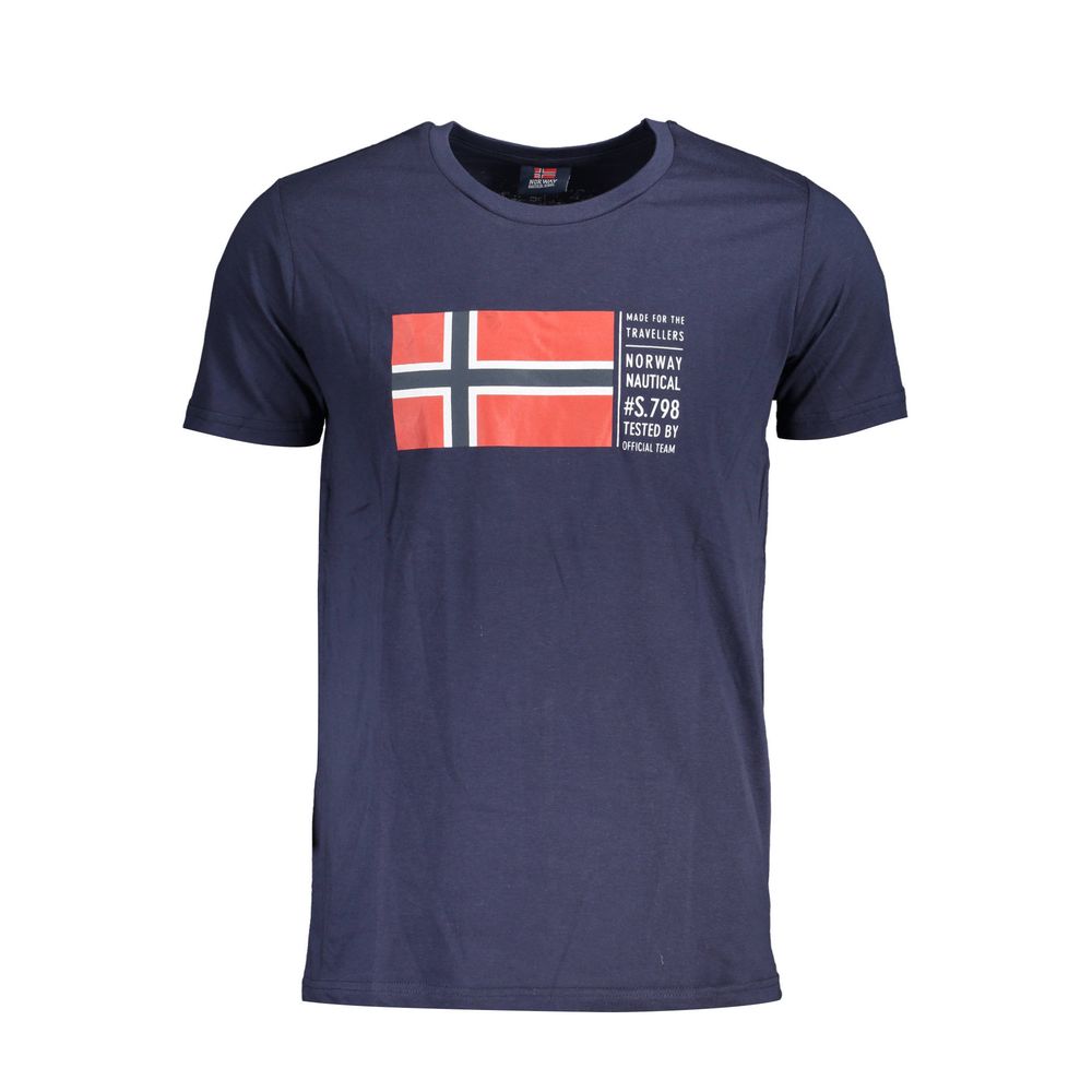 

Синяя хлопковая футболка Geographical Norway, синий