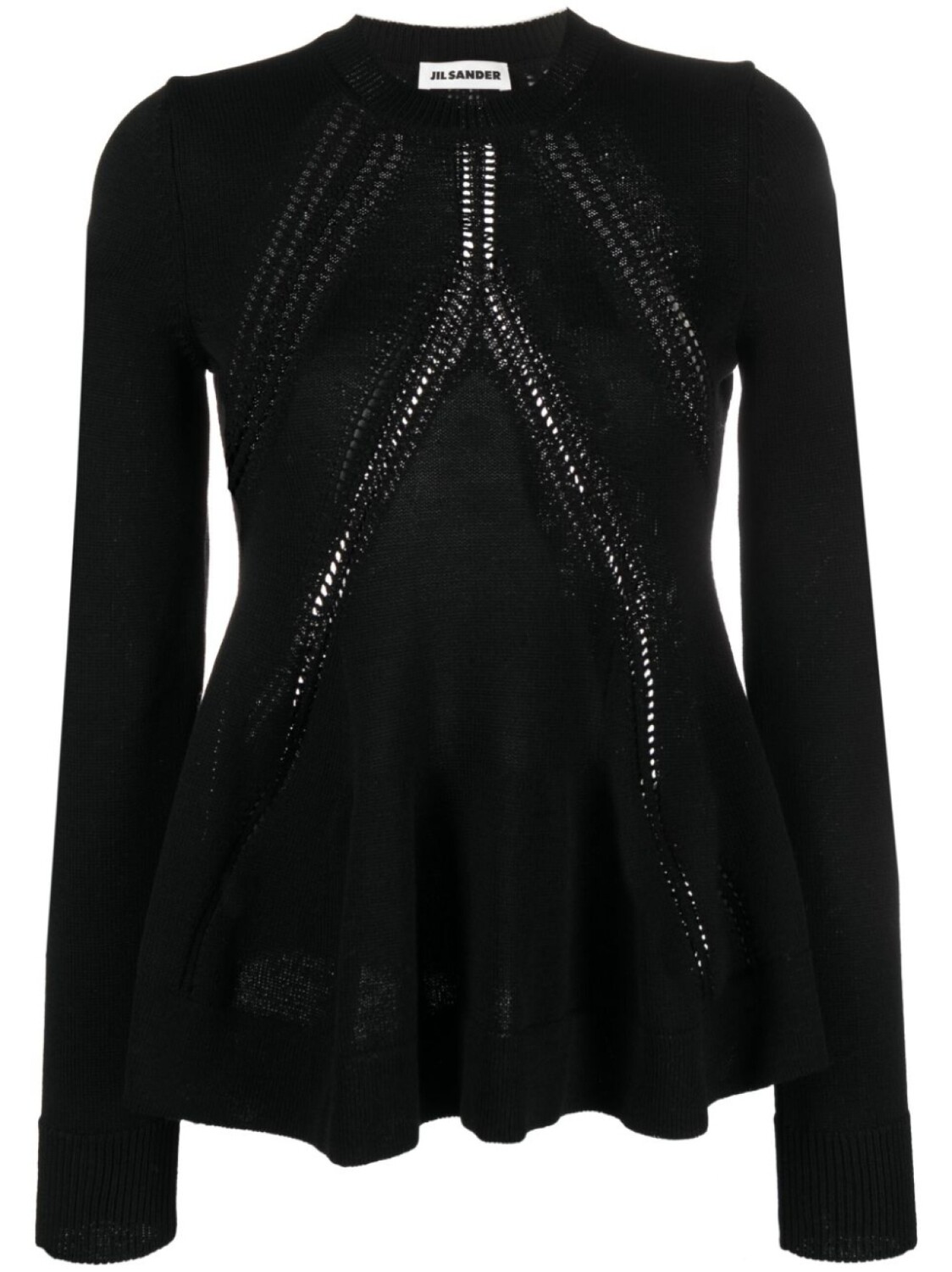 

Jil Sander трикотажный топ с баской, черный