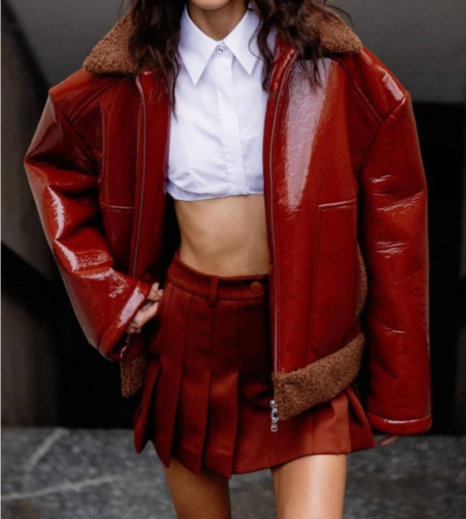 

Оверсайз бомбер в вощеном коричневом цвете Balestra