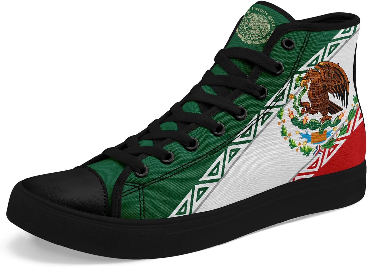 

Высокие кеды на шнуровке AWSOLE с флагом Мексики для мужчин и женщин, унисекс, стильные дышащие кроссовки с черепами, модная обувь на плоской подошве, белый/черный/красный/зеленый